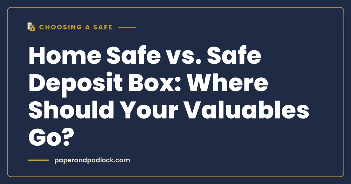 Home Safe vs. Safe Deposit Box: Where Should Your Valuables Go?