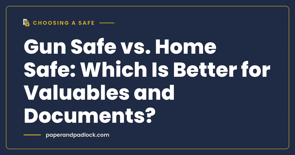 Gun Safe vs. Home Safe: Which Is Better for Valuables and Documents?