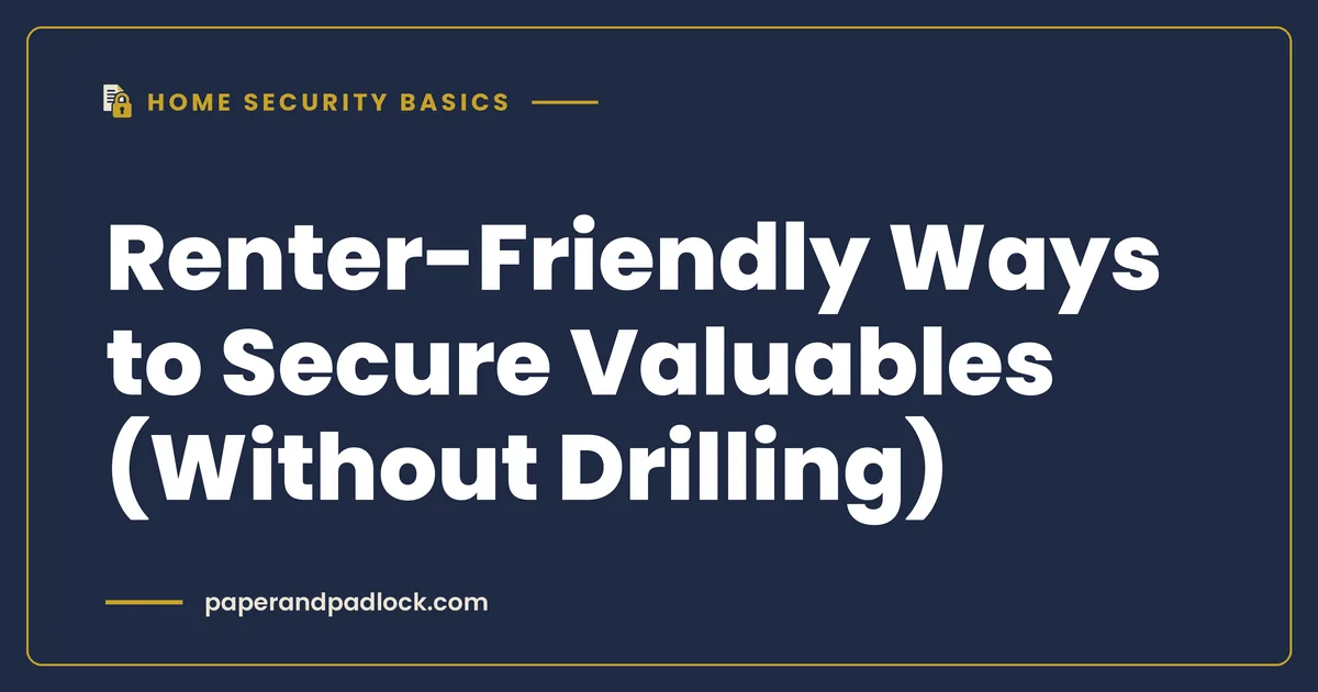 Renter-Friendly Ways to Secure Valuables (Without Drilling)
