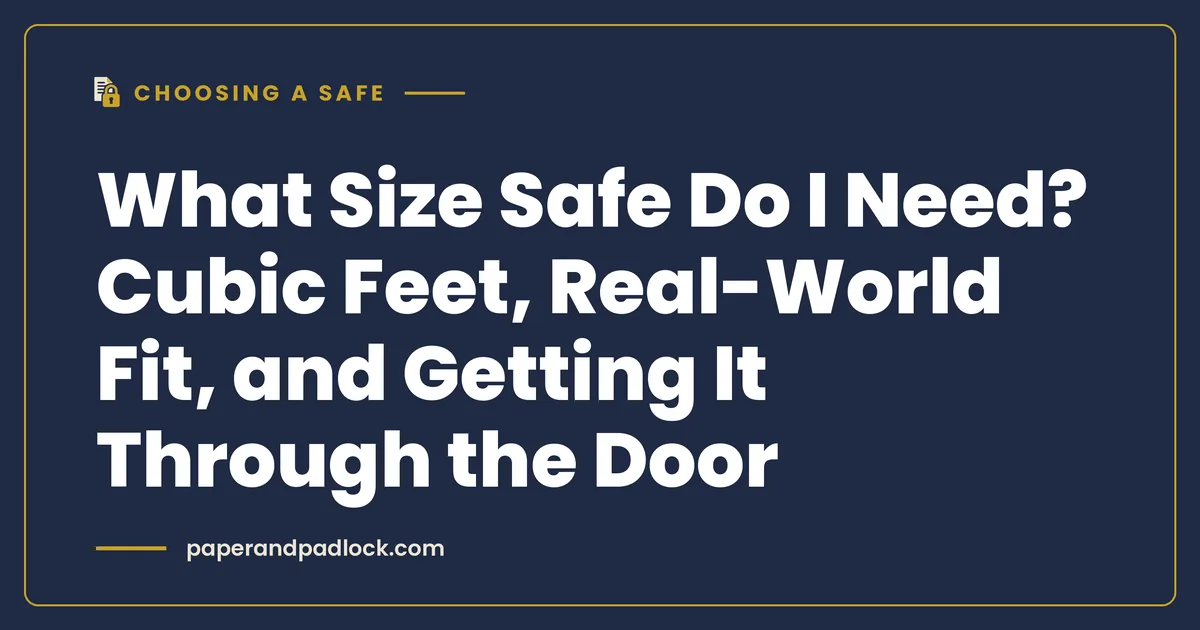 What Size Safe Do I Need? Cubic Feet, Real-World Fit, and Getting It Through the Door
