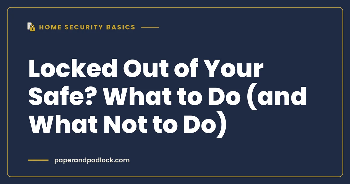 Locked Out of Your Safe? What to Do (and What Not to Do)