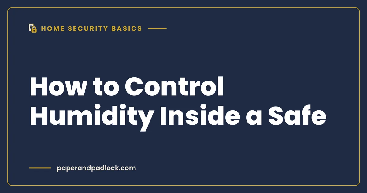 How to Control Humidity Inside a Safe: Silica Gel, Rechargeable Desiccants, and Dehumidifier Rods