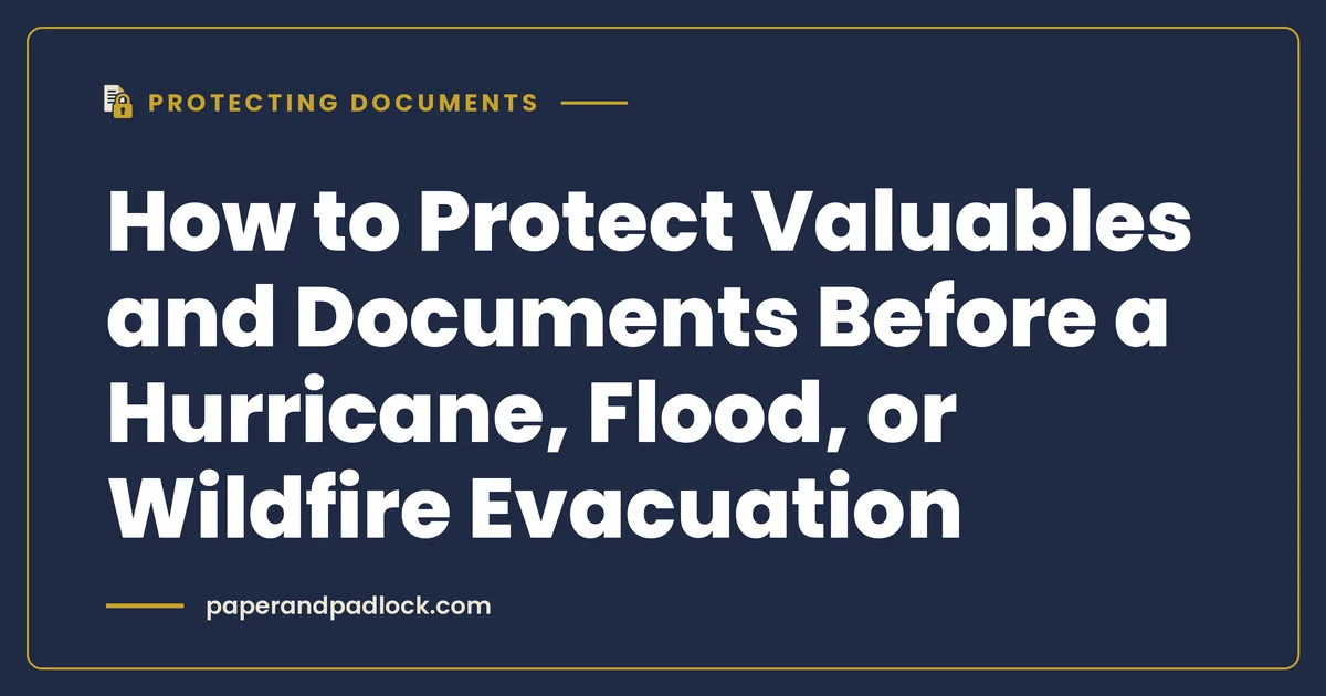 How to Protect Valuables and Documents Before a Hurricane, Flood, or Wildfire Evacuation