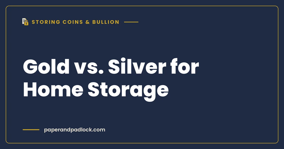 Gold vs. Silver for Home Storage: Space, Weight, Value Density, and What Each Metal Needs